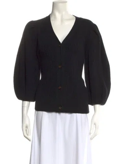 Pre-owned Goop G. Label Merino Wool V-neck Sweater In Black