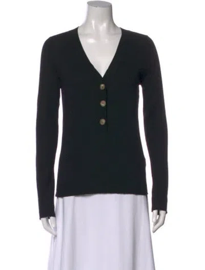 Pre-owned Goop G. Label Merino Wool V-neck Sweater In Black
