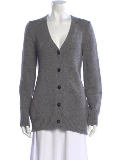 Pre-owned Goop G. Label Merino Wool V-neck Sweater In Gray