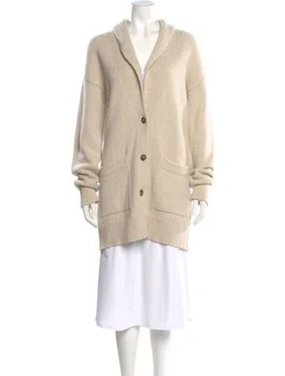 Pre-owned Goop G. Label Merino Wool V-neck Sweater In Neutral