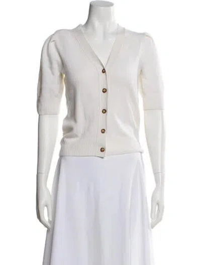 Pre-owned Goop G. Label Merino Wool V-neck Sweater In Neutral