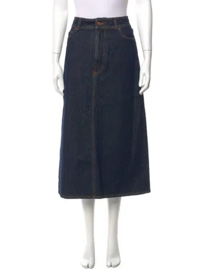 Pre-owned Goop G. Label Midi Length Skirt In Blue