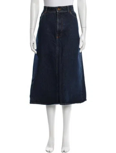 Pre-owned Goop G. Label Midi Length Skirt In Blue