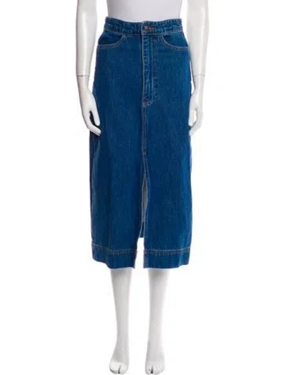 Pre-owned Goop G. Label Midi Length Skirt In Blue