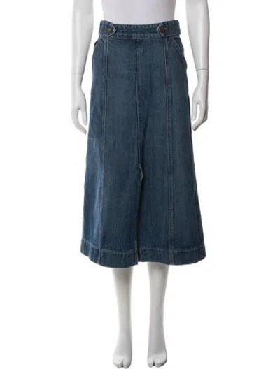 Pre-owned Goop G. Label Midi Length Skirt In Blue