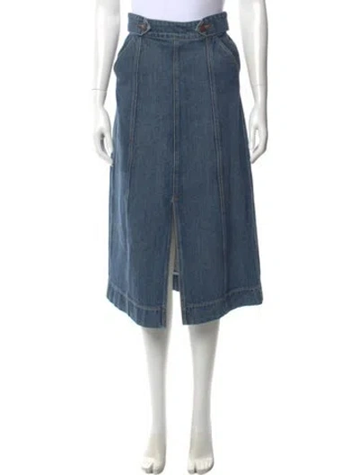 Pre-owned Goop G. Label Midi Length Skirt In Blue