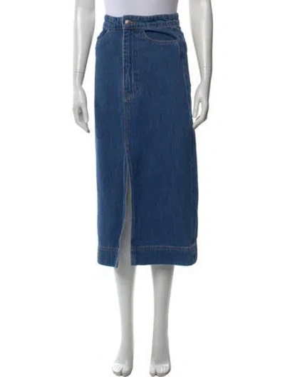 Pre-owned Goop G. Label Midi Length Skirt In Blue