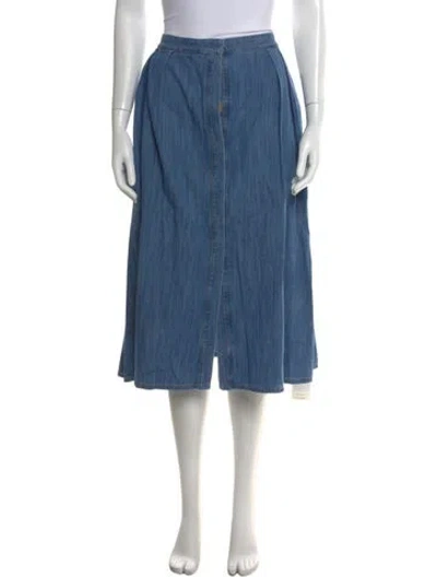 Pre-owned Goop G. Label Midi Length Skirt In Blue