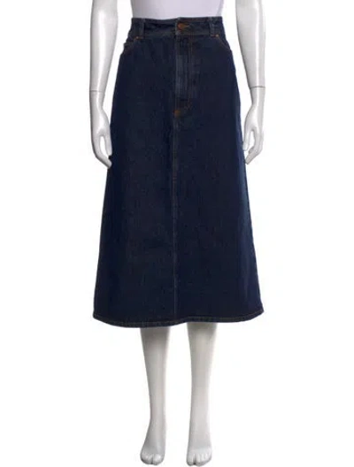 Pre-owned Goop G. Label Midi Length Skirt In Blue