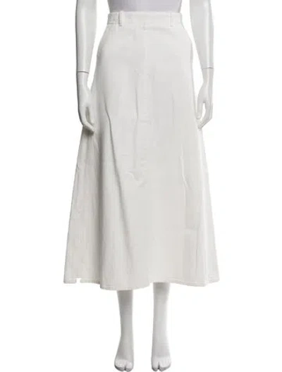 Pre-owned Goop G. Label Midi Length Skirt In White