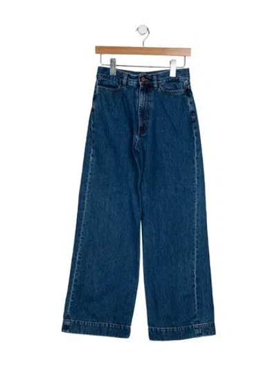 Pre-owned Goop G. Label Mid-rise Wide Leg Jeans In Blue