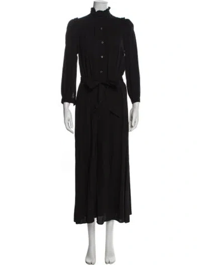 Pre-owned Goop G. Label Mock Neck Long Dress In Blue