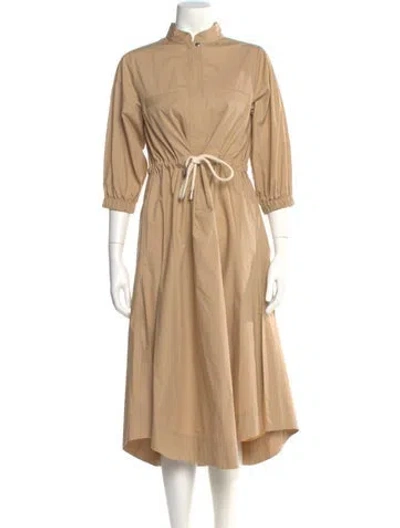 Pre-owned Goop G. Label Mock Neck Long Dress In Neutral