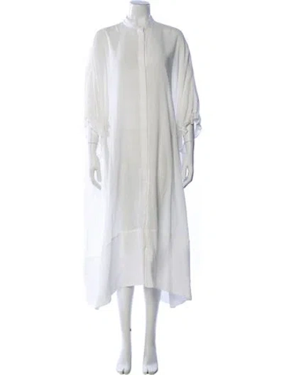 Pre-owned Goop G. Label Mock Neck Long Dress In Neutral