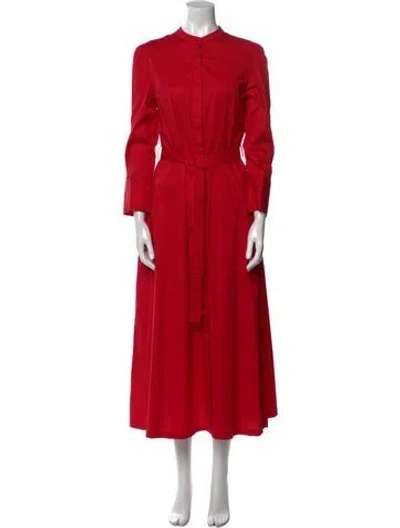 Pre-owned Goop G. Label Mock Neck Long Dress In Red