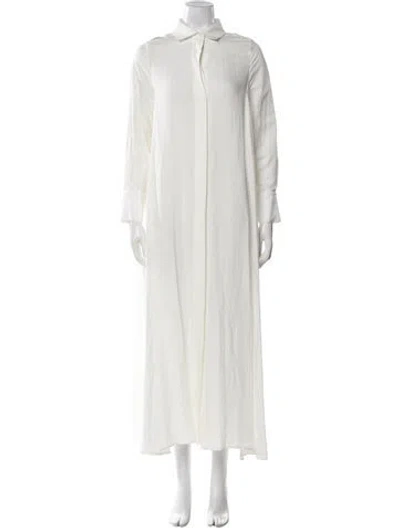 Pre-owned Goop G. Label Mock Neck Long Dress In White