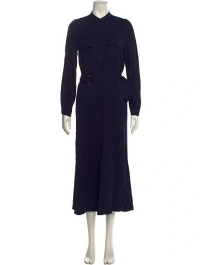 Pre-owned Goop G. Label Mock Neck Midi Length Dress In Multi