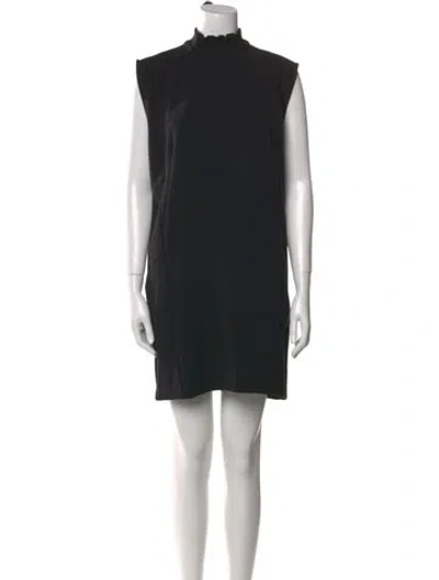 Pre-owned Goop G. Label Mock Neck Mini Dress In Black