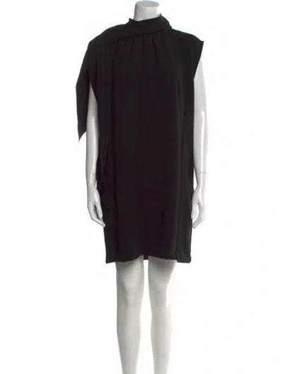 Pre-owned Goop G. Label Mock Neck Mini Dress In Black