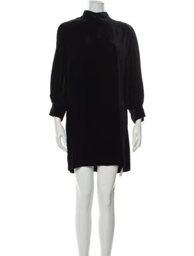 Pre-owned Goop G. Label Mock Neck Mini Dress In Black