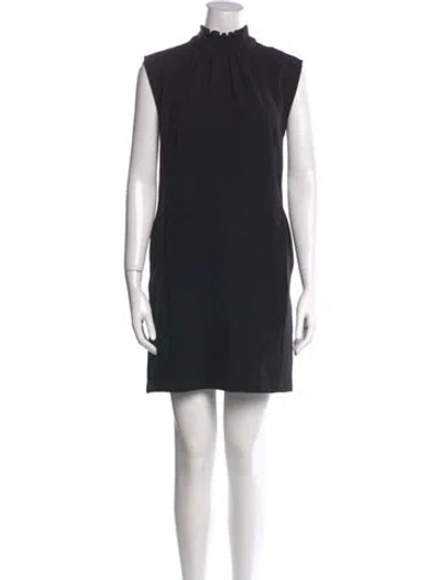 Pre-owned Goop G. Label Mock Neck Mini Dress In Black
