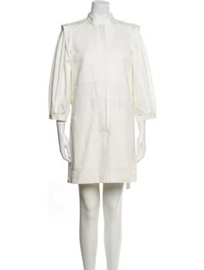 Pre-owned Goop G. Label Mock Neck Mini Dress In Blue