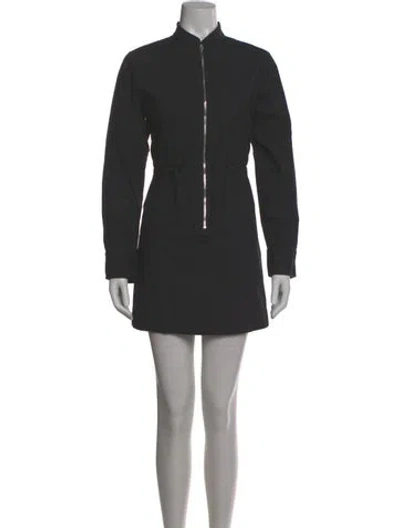 Pre-owned Goop G. Label Mock Neck Mini Dress In Gray