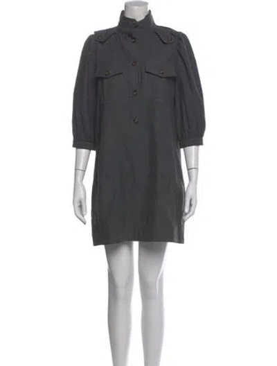 Pre-owned Goop G. Label Mock Neck Mini Dress In Gray