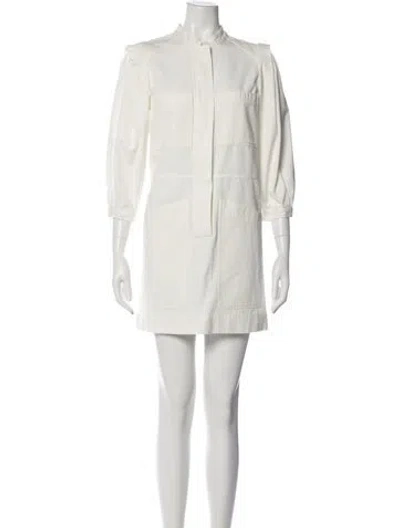 Pre-owned Goop G. Label Mock Neck Mini Dress In Neutral