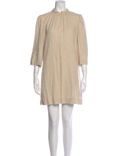 Pre-owned Goop G. Label Mock Neck Mini Dress In Neutral