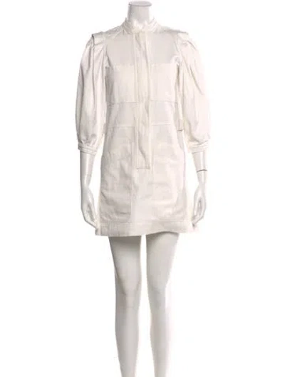 Pre-owned Goop G. Label Mock Neck Mini Dress In Neutral