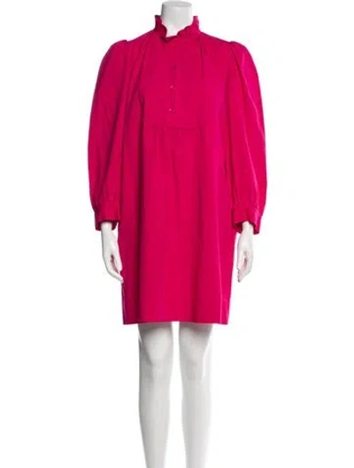 Pre-owned Goop G. Label Mock Neck Mini Dress In Pink