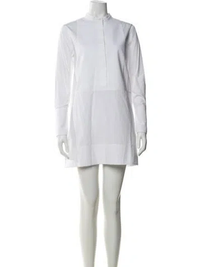 Pre-owned Goop G. Label Mock Neck Mini Dress In White