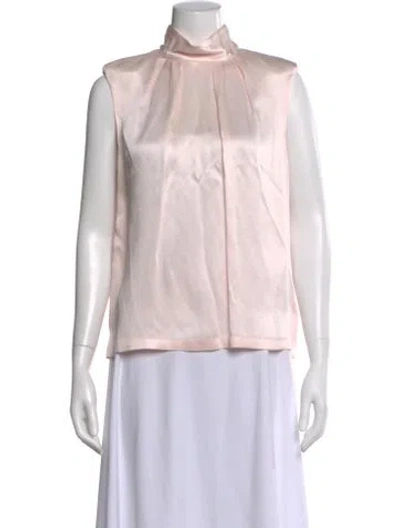 Pre-owned Goop G. Label Mock Neck Sleeveless Blouse In Pink