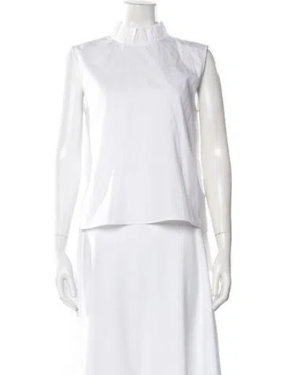 Pre-owned Goop G. Label Mock Neck Sleeveless Top In White