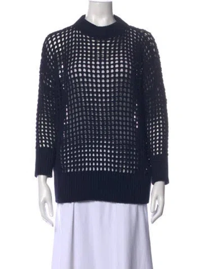 Pre-owned Goop G. Label Mock Neck Sweater In Blue