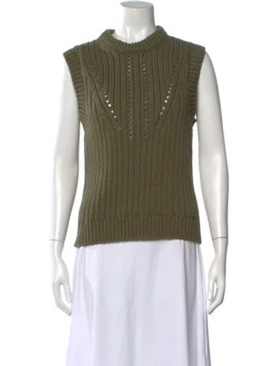 Pre-owned Goop G. Label Mock Neck Sweater In Green
