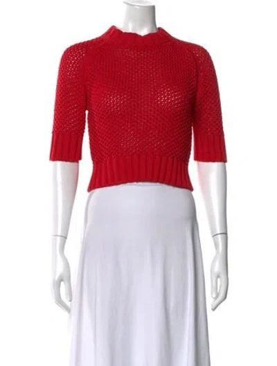 Pre-owned Goop G. Label Mock Neck Sweater In Red
