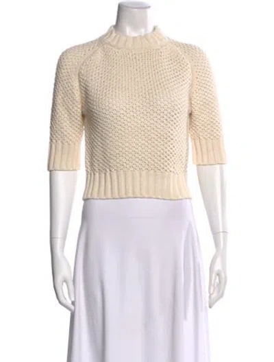 Pre-owned Goop G. Label Mock Neck Three-quarter Sleeve Top In Neutral