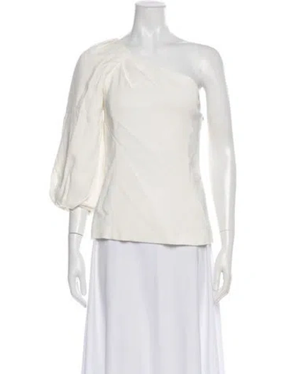 Pre-owned Goop G. Label One-shoulder Long Sleeve Top In Neutral