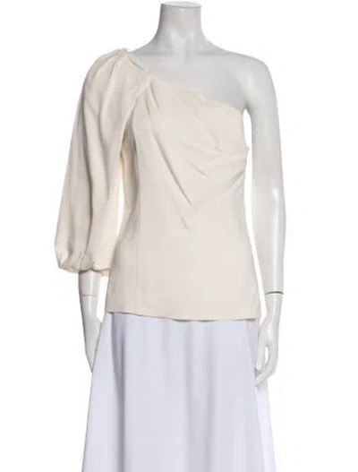 Pre-owned Goop G. Label One-shoulder Long Sleeve Top In White