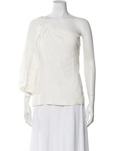 Pre-owned Goop G. Label One-shoulder Short Sleeve Top In White