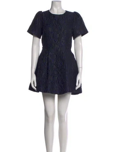 Pre-owned Goop G. Label Patterned Mini Dress In Black