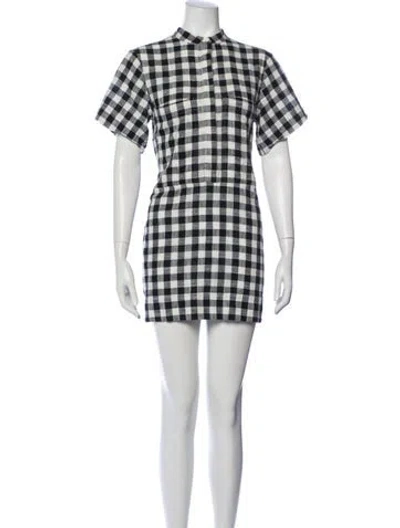 Pre-owned Goop G. Label Patterned Mini Dress In Black