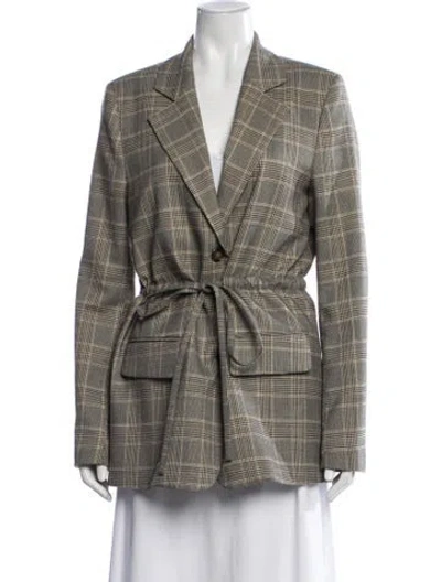 Pre-owned Goop G. Label Plaid Print Blazer In Black