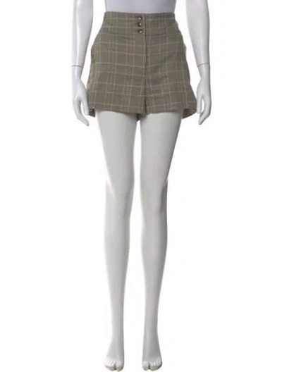 Pre-owned Goop G. Label Plaid Print Mini Shorts In Black