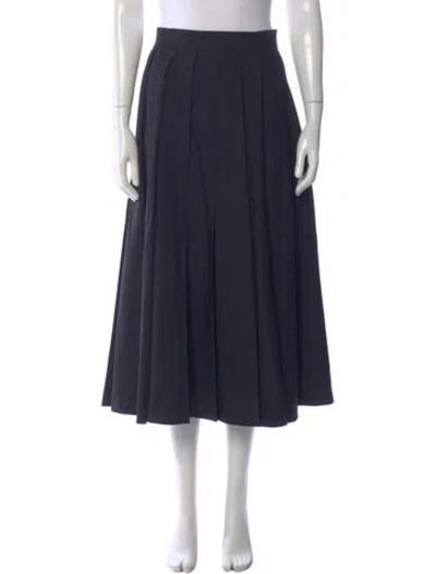 Pre-owned Goop G. Label Pleated Accents Midi Length Skirt In Blue