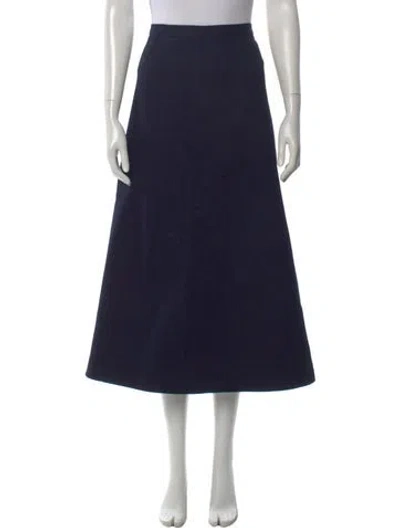 Pre-owned Goop G. Label Pleated Accents Midi Length Skirt In Blue