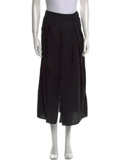 Pre-owned Goop G. Label Pleated Accents Midi Length Skirt W/ Tags In Blue