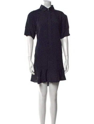 Pre-owned Goop G. Label Polka Dot Mini Dress In Blue